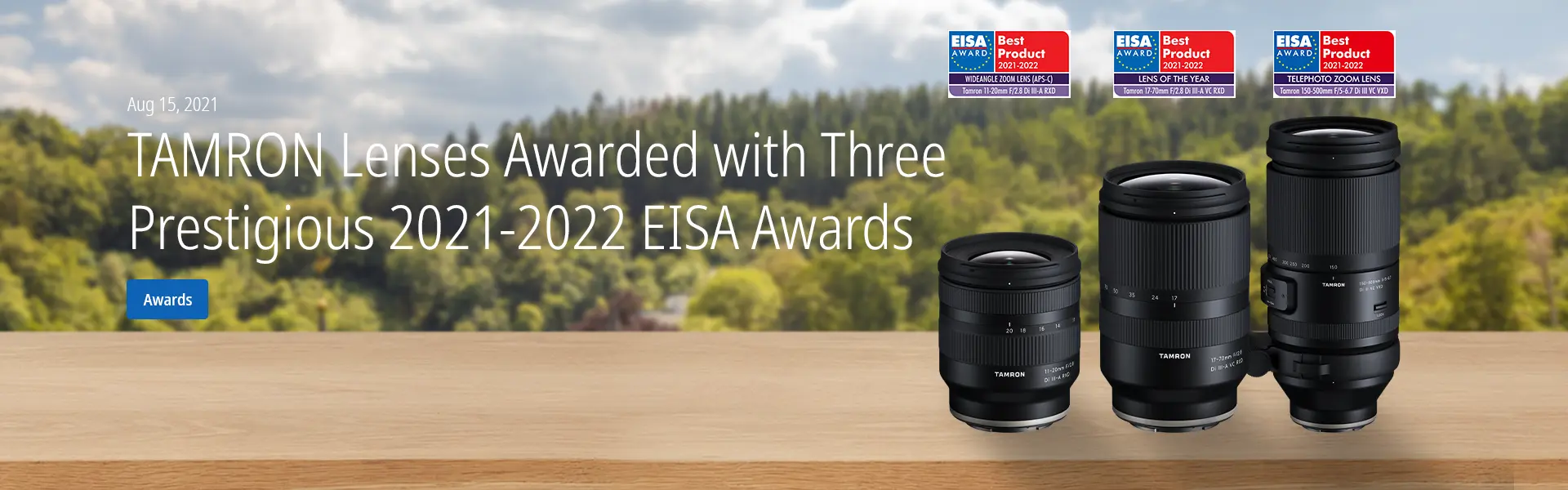 TAMRON Lenses Awarded with Three Prestigious 2021-2022 EISA Awards