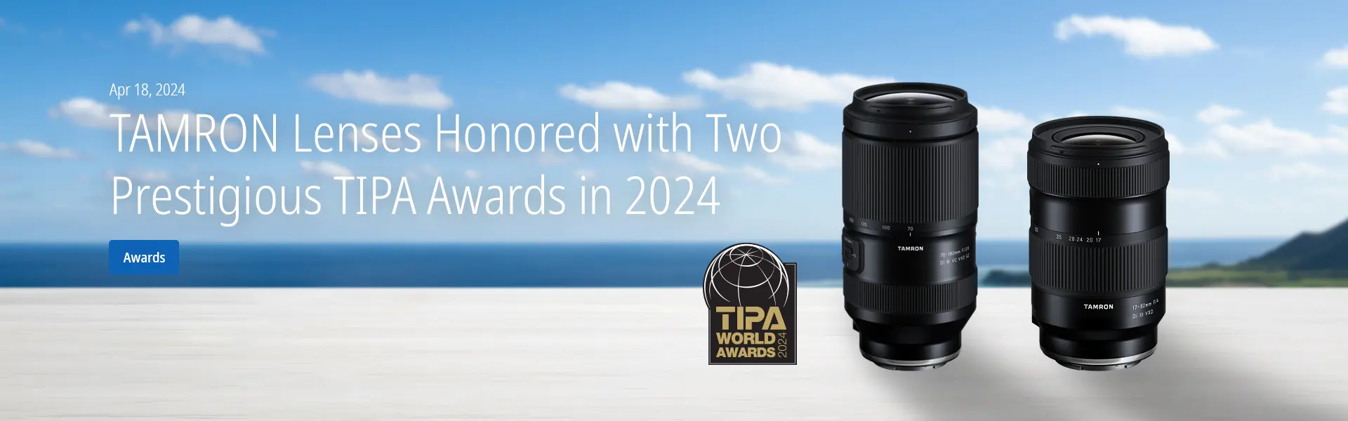 TAMRON Lenses Honored with Two Prestigious TIPA Awards in 2024
