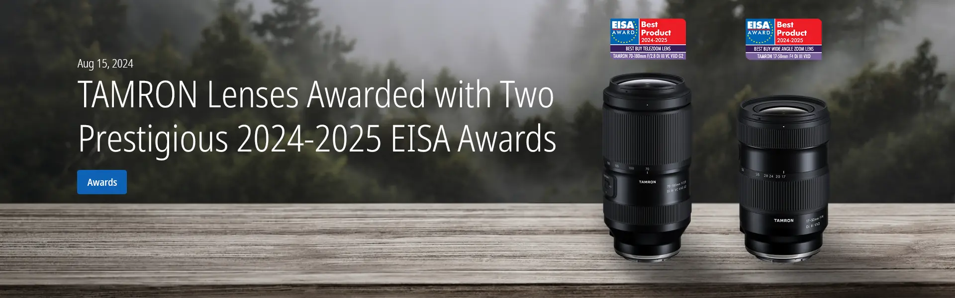 TAMRON Lenses Awarded with Two Prestigious 2024-2025 EISA Awards