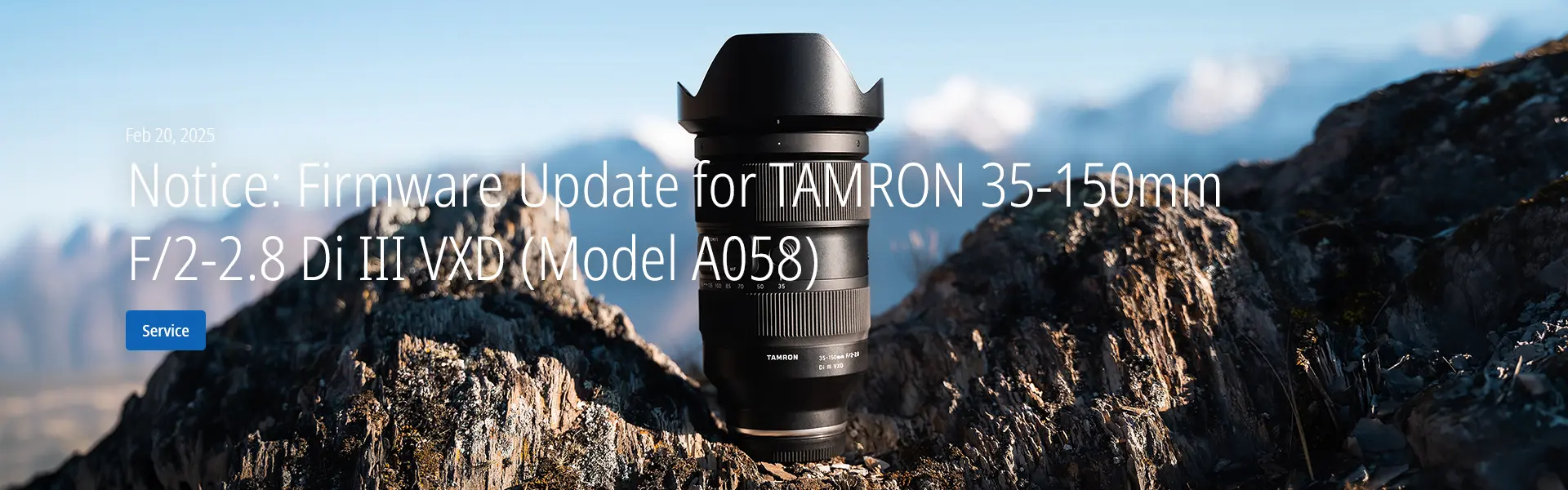 Notice: Firmware Update for TAMRON 35-150mm F/2-2.8 Di III VXD (Model A058)