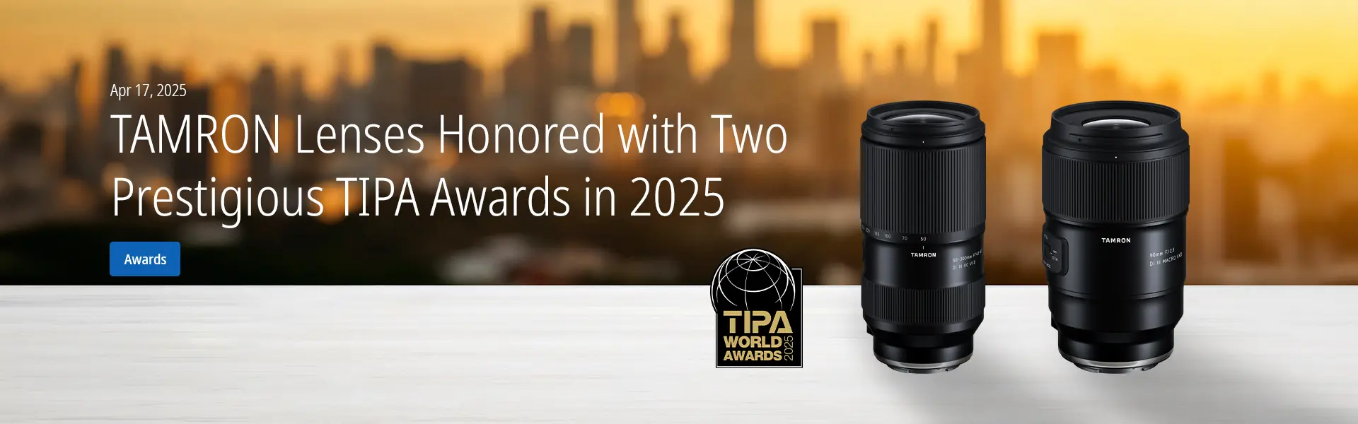 TAMRON Lenses Honored with Two Prestigious TIPA Awards in 2025