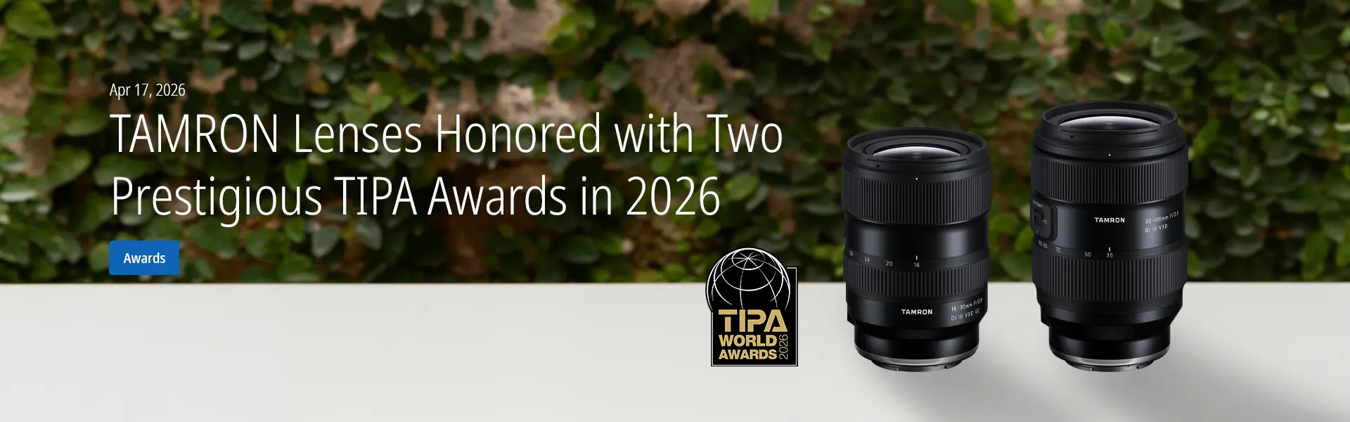 TAMRON Lenses Honored with Two Prestigious TIPA Awards in 2026