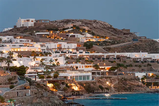 Coastal hillside with houses