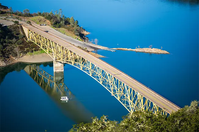 Bridge over blue water