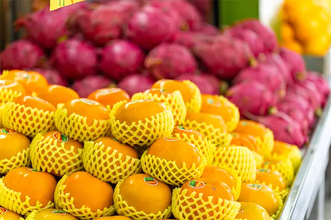 Fruit display at a market