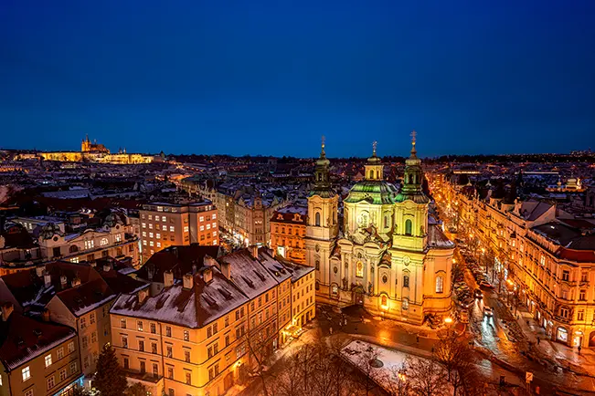 City skyline at night