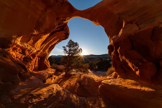 Rock formation with a natural arch