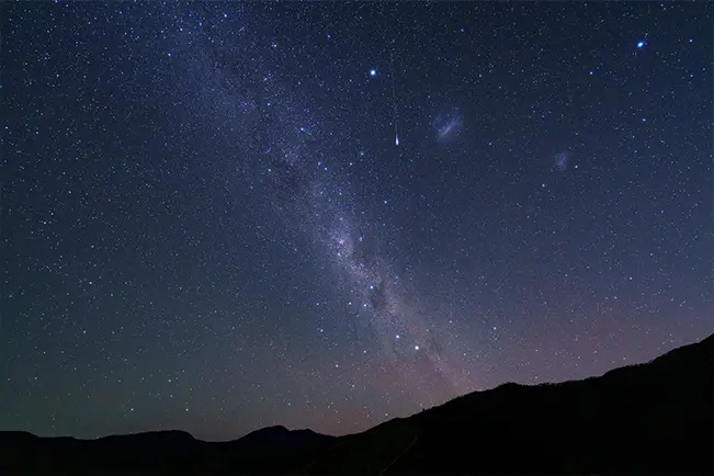 Milky Way over a mountain landscape