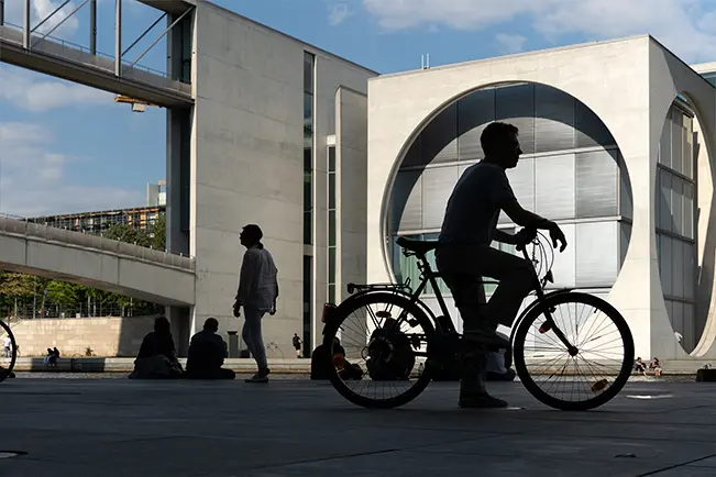 Person riding a bicycle