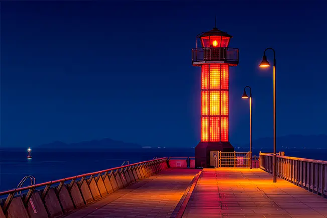 Lighthouse at night