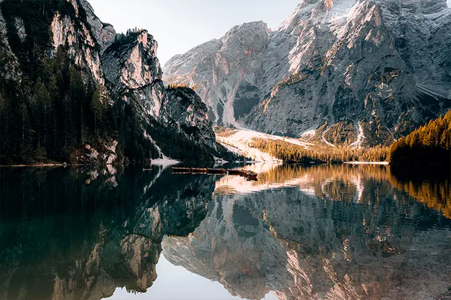Mountain landscape reflected in a lake