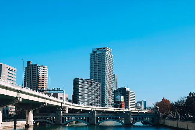 City buildings and waterfront