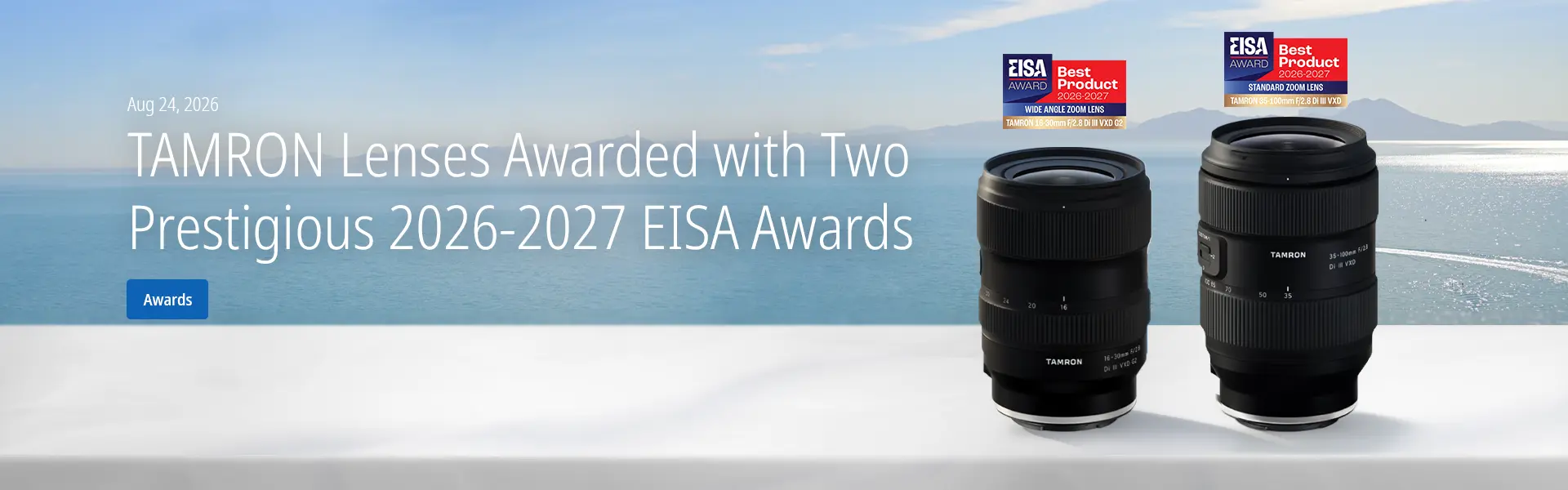 TAMRON Lenses Awarded with Two Prestigious 2026-2027 EISA Awards