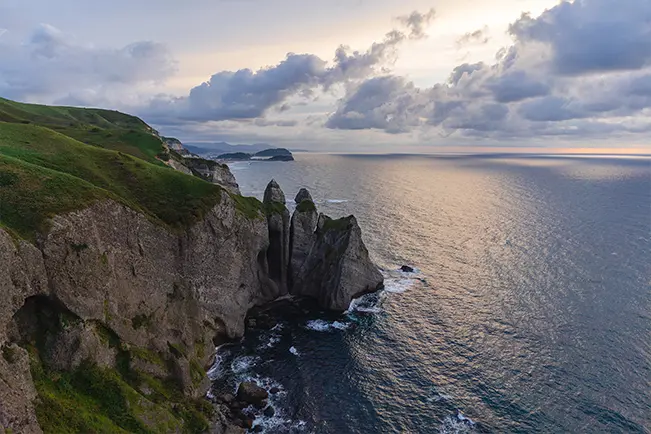Coastal cliffs overlooking the ocean