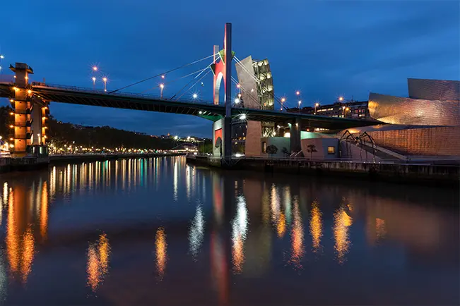 City waterfront at night
