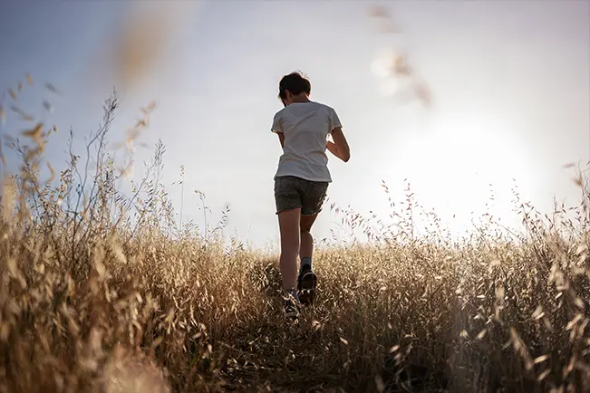 Person running outdoors