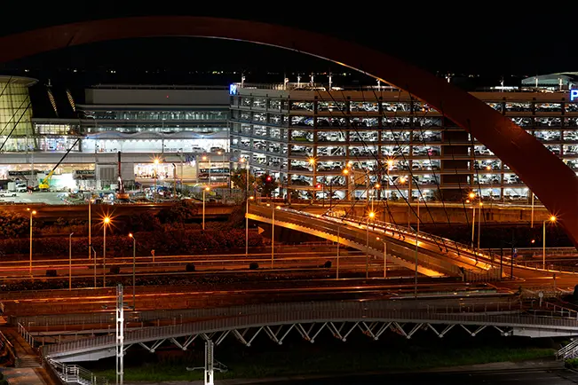 Modern building at night